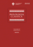 Philologia Classica. Том 15. Вып.1. 2020